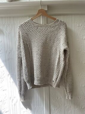 Vans Cream Open-Knit Crewneck Sweater
